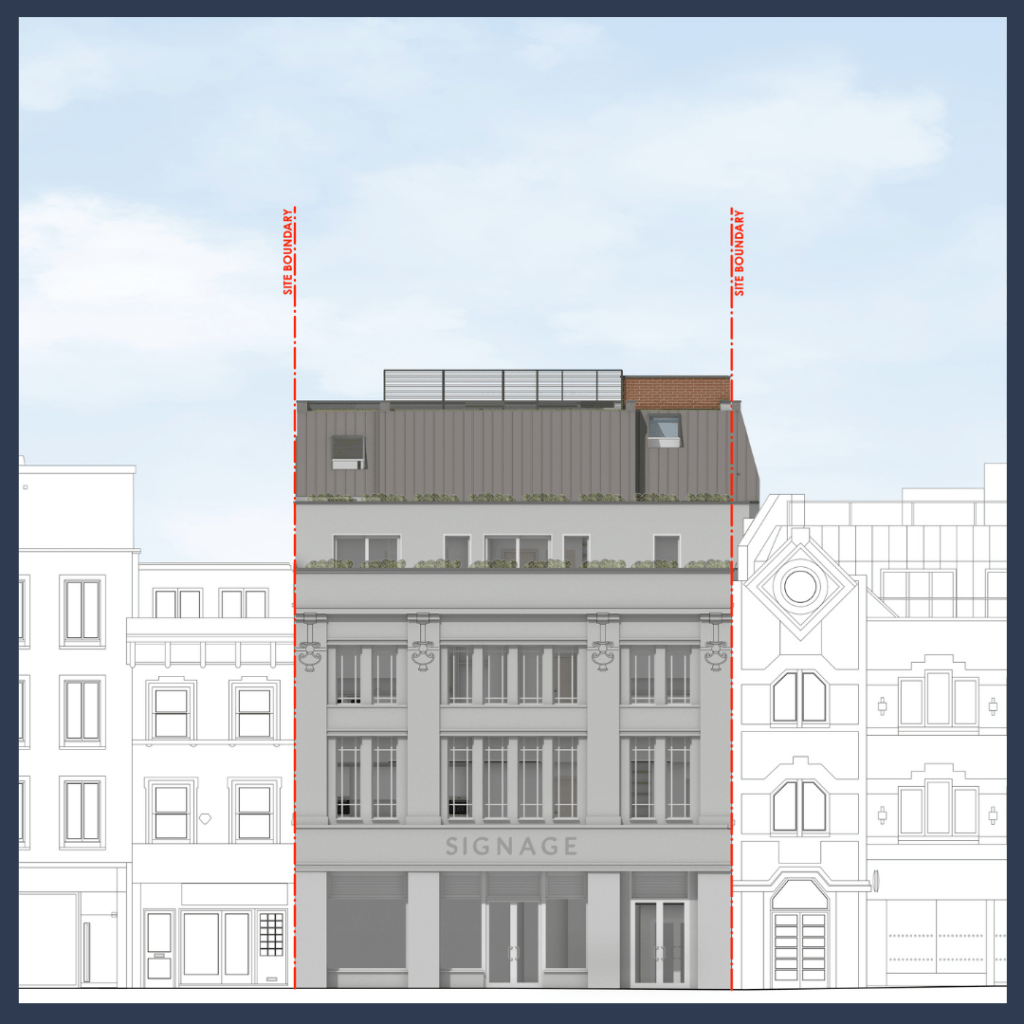 Architectural drawing of 587 Fulham Road