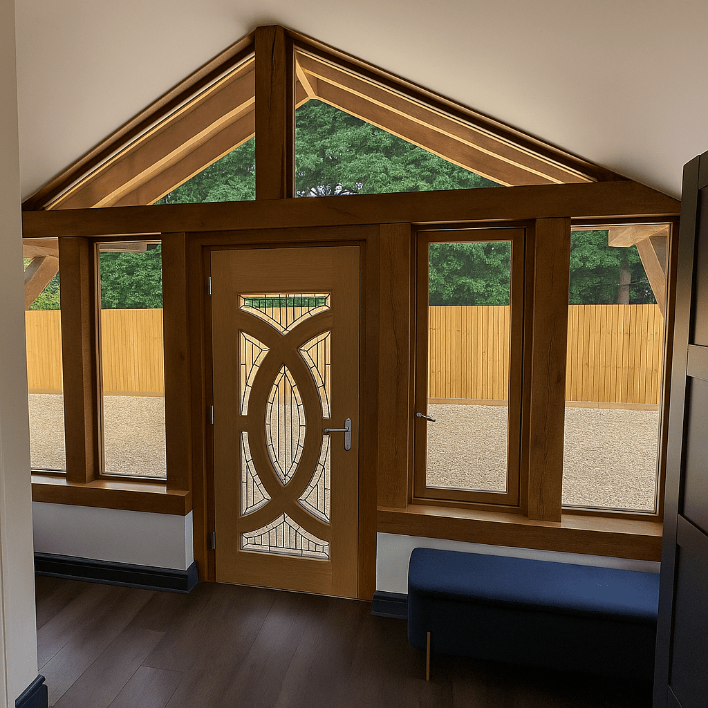 Oak framed entrance porch
